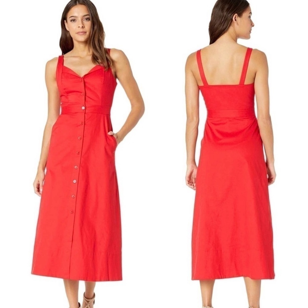EQUIPMENT FEMME Button-Down Oleisa Maxi Dress Red 4